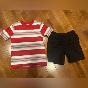 Boys’ 4T-5T Striped T-Shirt & Shorts Set – Classic & Comfy